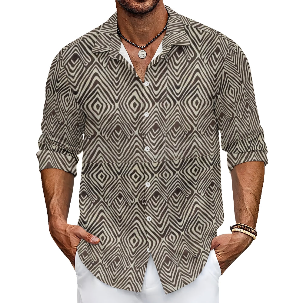 Mens African Print Long Sleeve Shirt