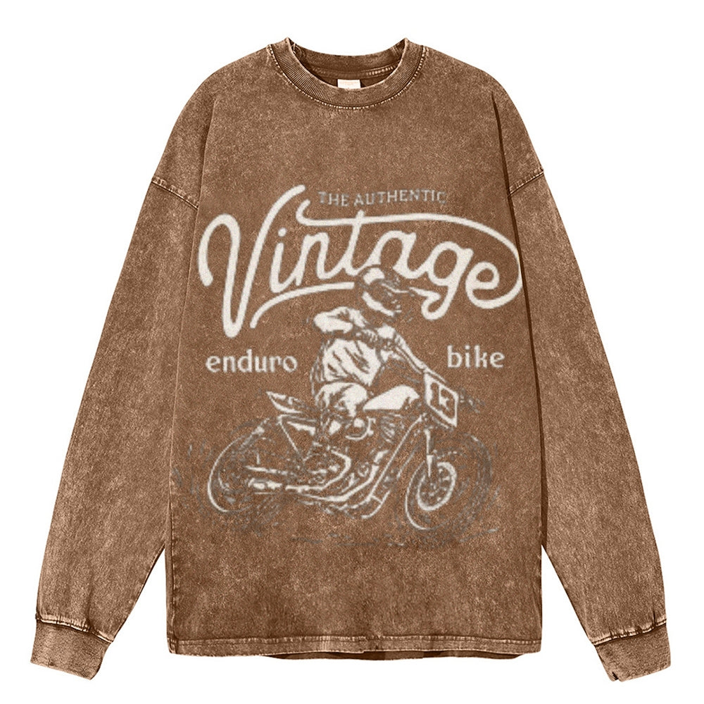 Oversized Vintage Washed ENDURO BIKE Motorcycle Graphic Sweatshirt