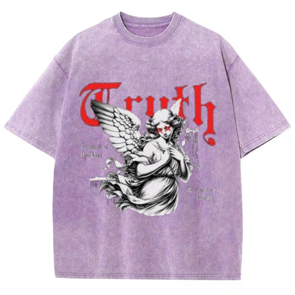 Women Washed Vintage Truth Graphic T-shirt