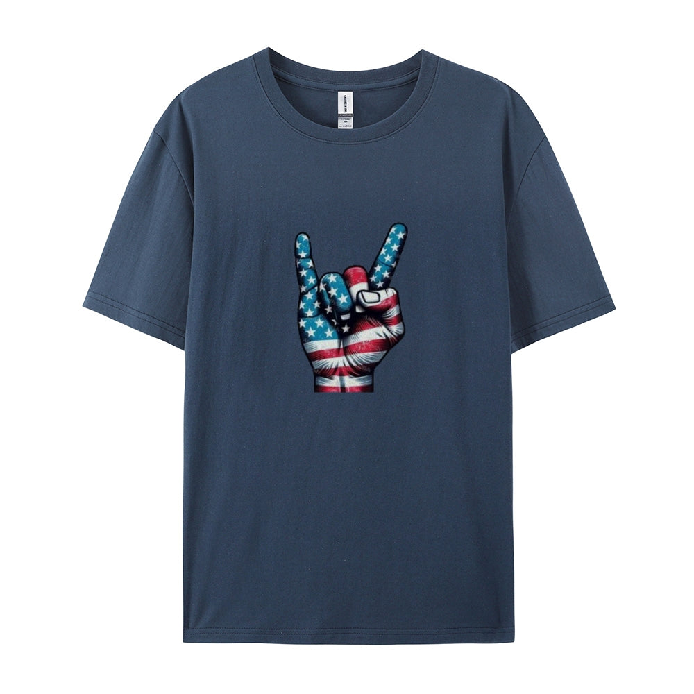 Mens Independence Day Victory Flag Print Graphic Tee