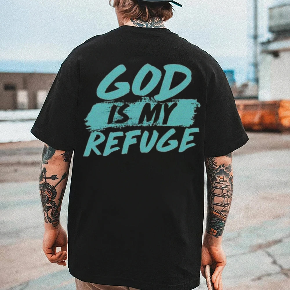 Mens GOD IS MY REFUGE Graphic Tee