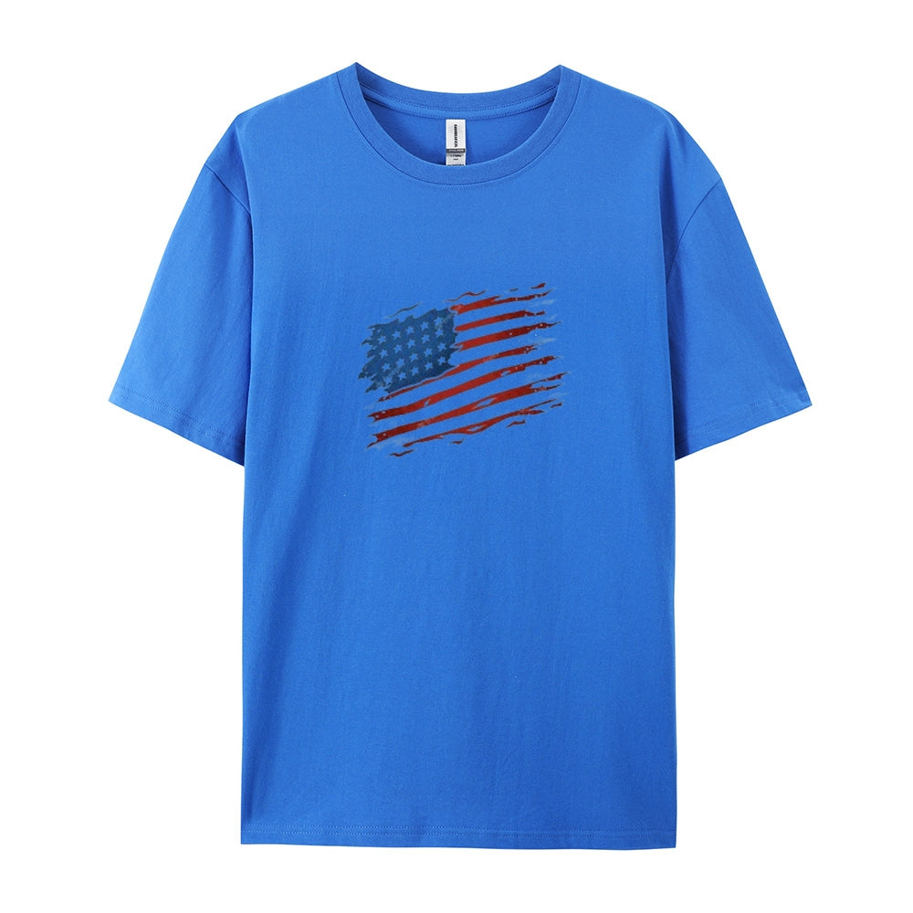 Mens Flag Independence Day Stars Stripes Graphic Tee