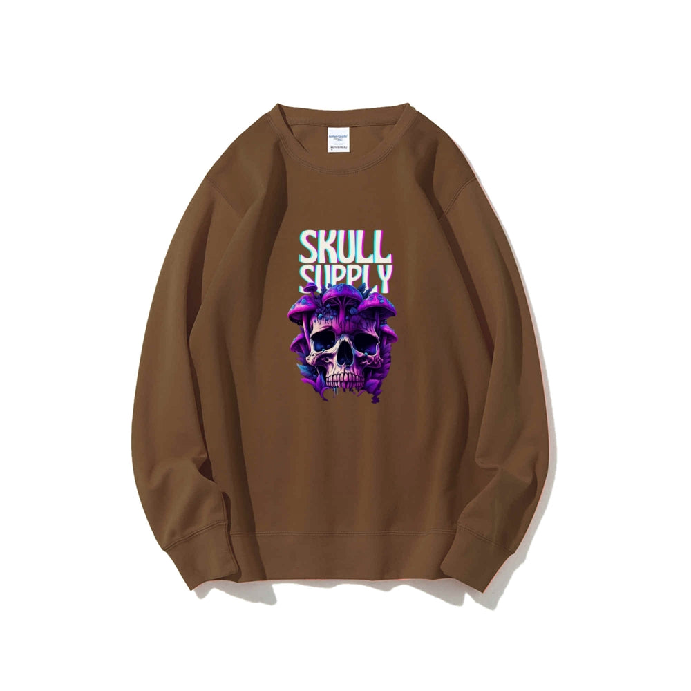 Mens Halloween Skull Supply Graphic Sweatshirts