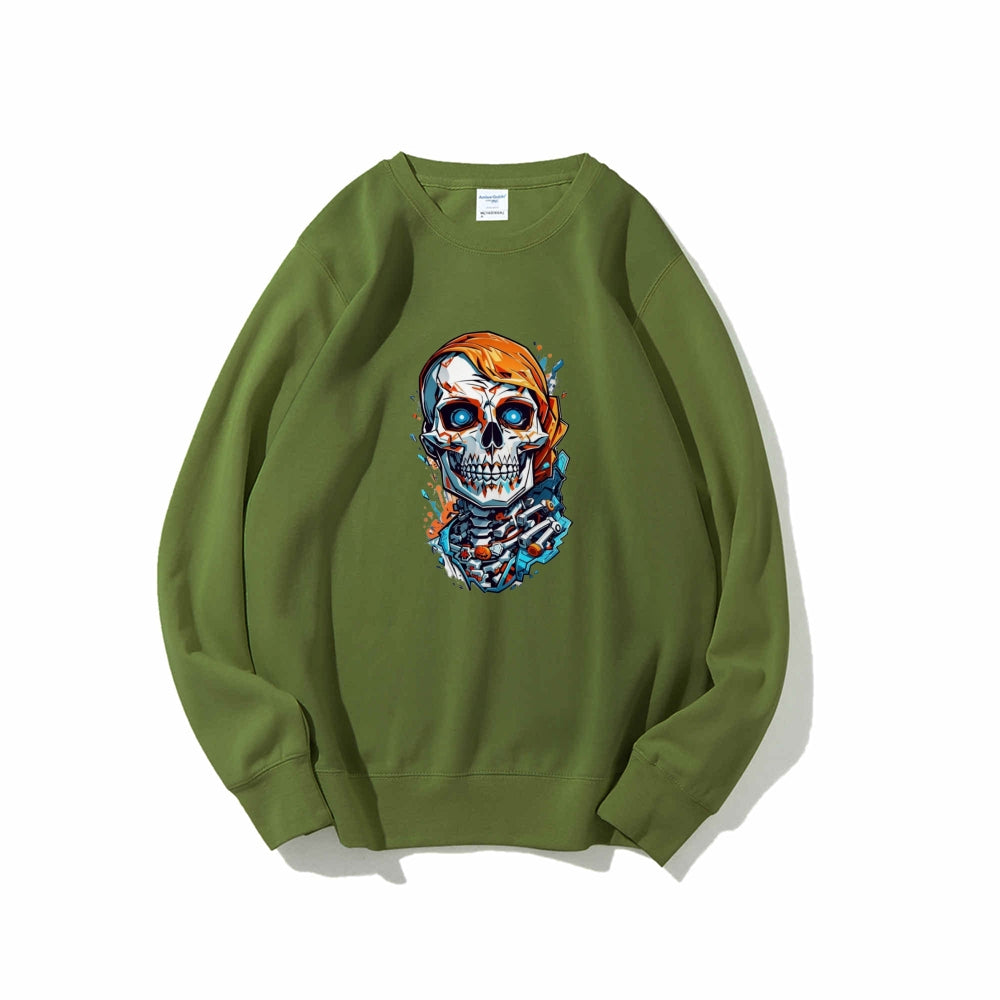 Mens Graffiti Skull Head Graphic Sweatshirts