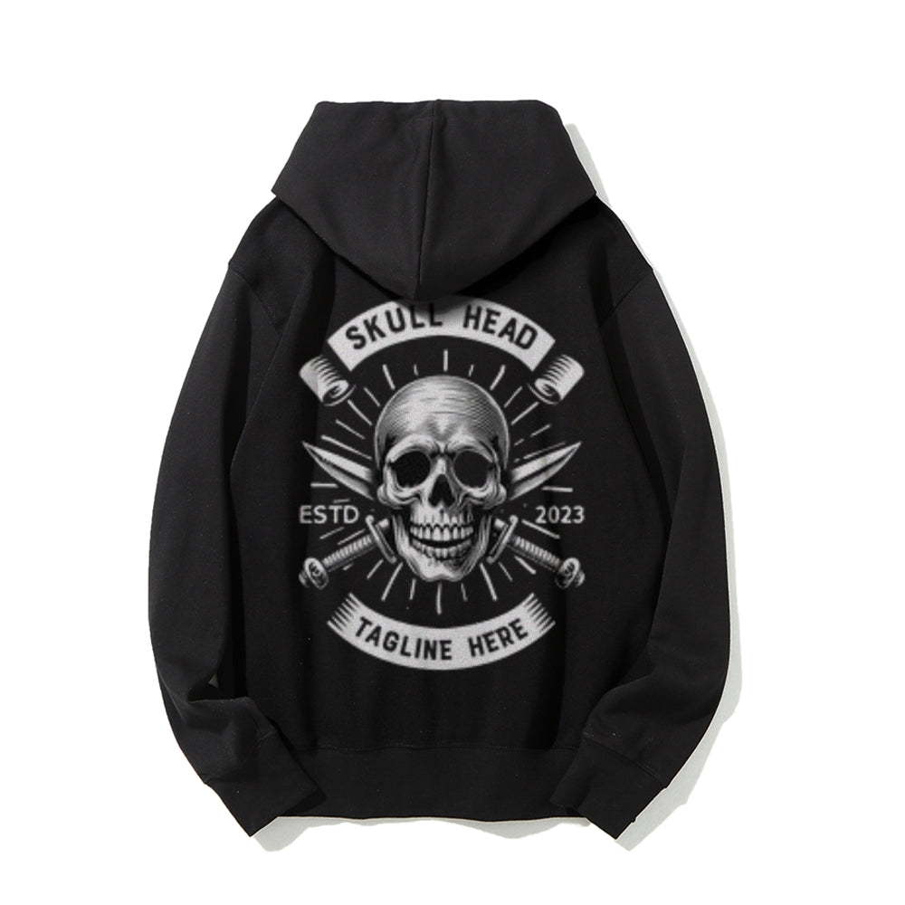 Mens Skull Head Graphic Pullover Hoodies