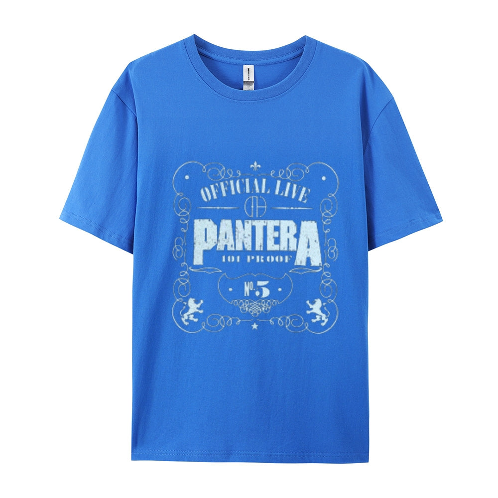 Mens Vintage The Pantera Rock Band Print Cotton Short Sleeve Casual Graphic T-shirt