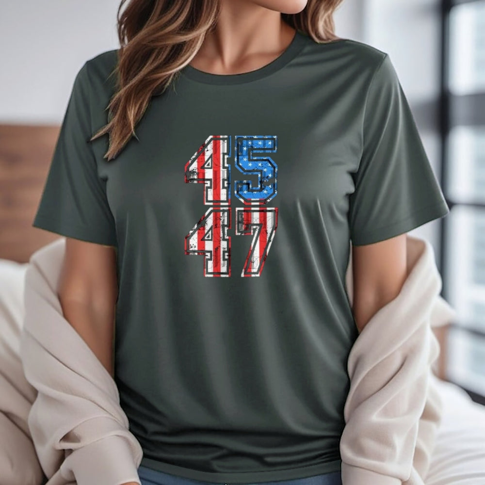 Women 45 47 Flag Print T-shirt