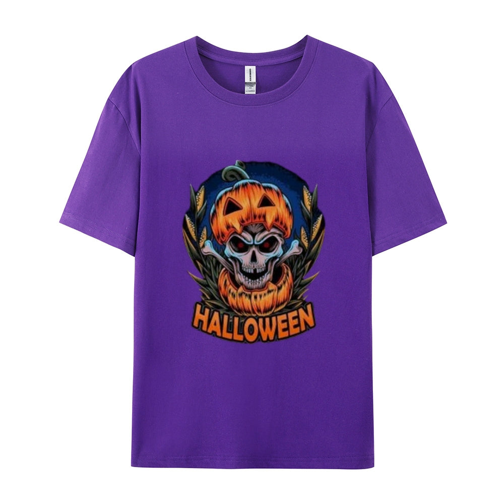 Mens Halloween Pumpkin Head Graphic Tee