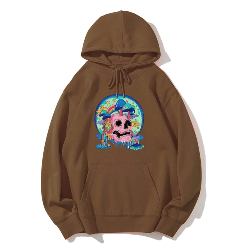 Mens Skull with Magic Mushroom Graphic Hoodies