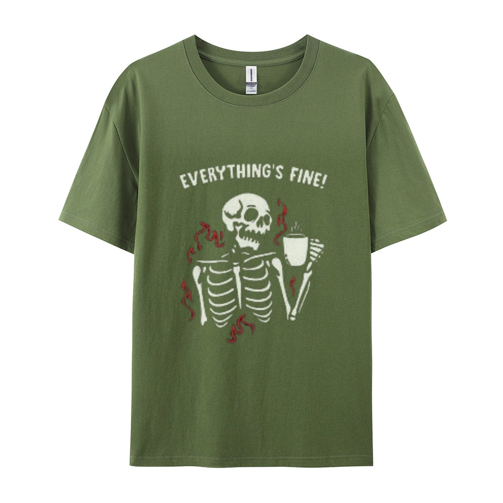 Mens Skull Drink Water Graphic Tee