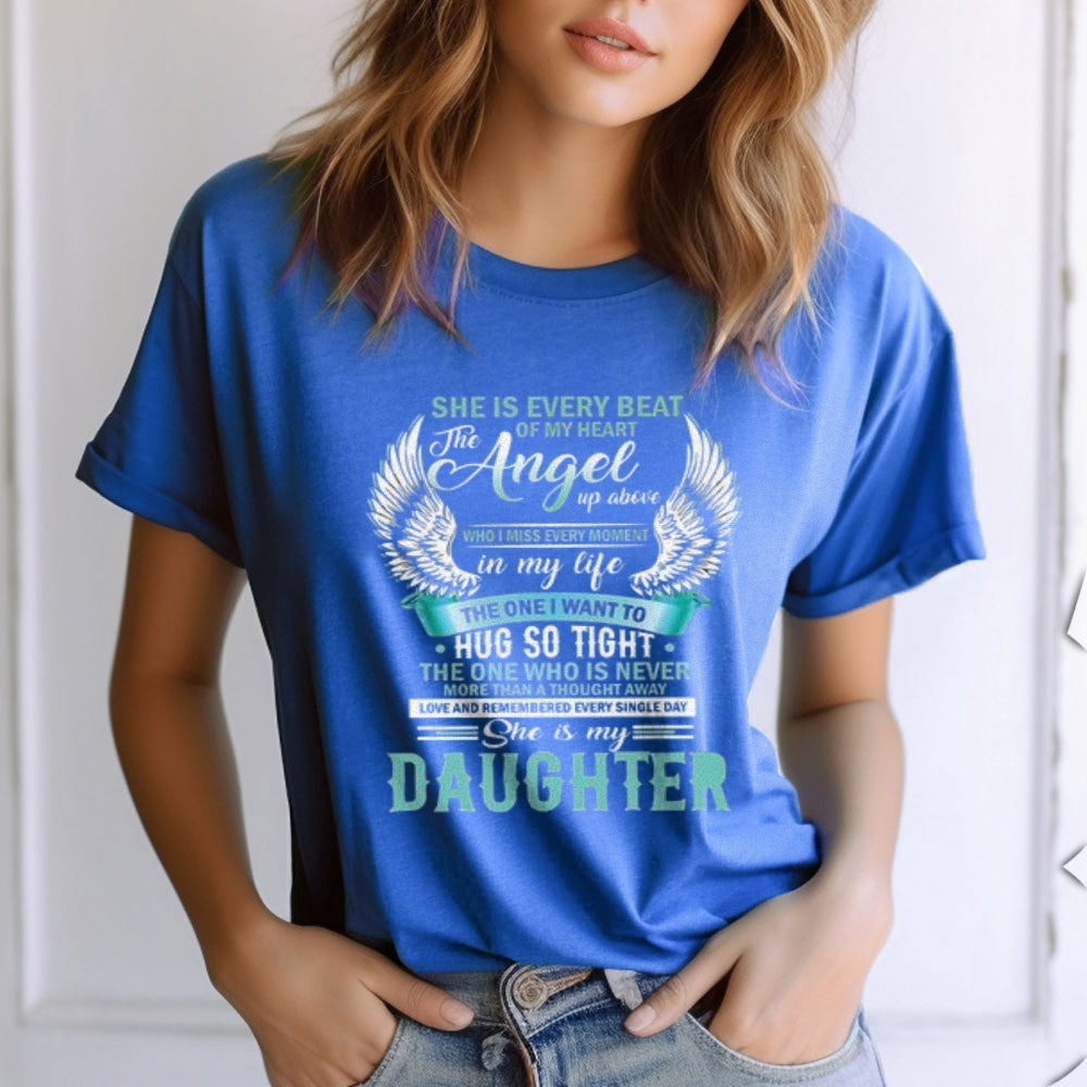 Women Angel Wing Letter Print Graphic T-shirt