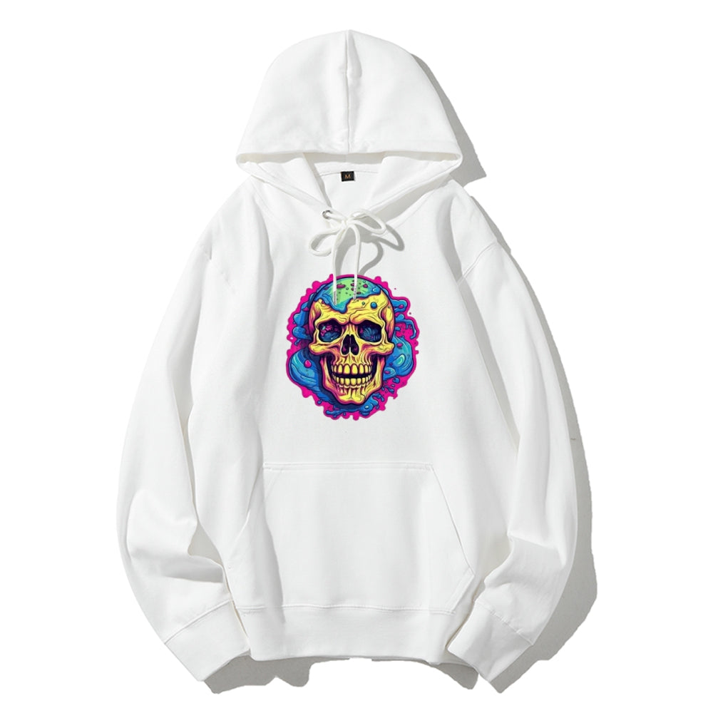 Mens Colorful Cartoon Skull Graphic Hoodies