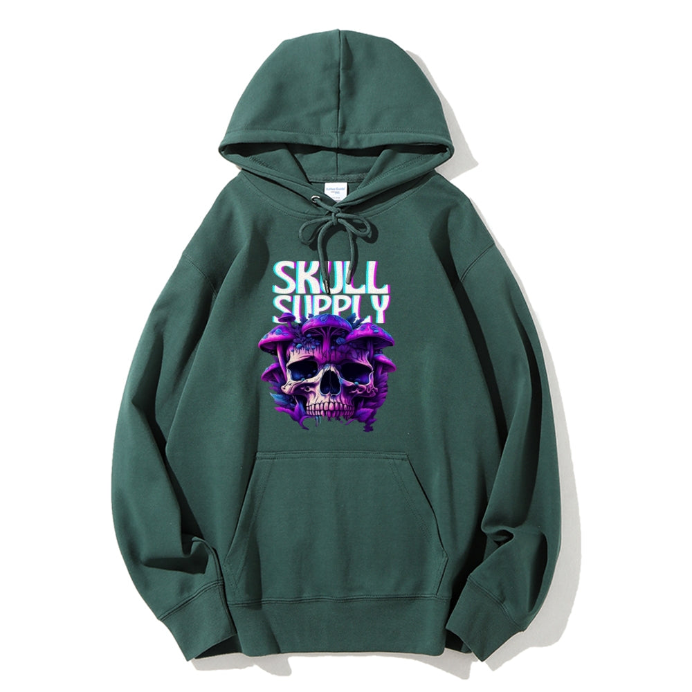 Mens Halloween Skull Supply Graphic Hoodies