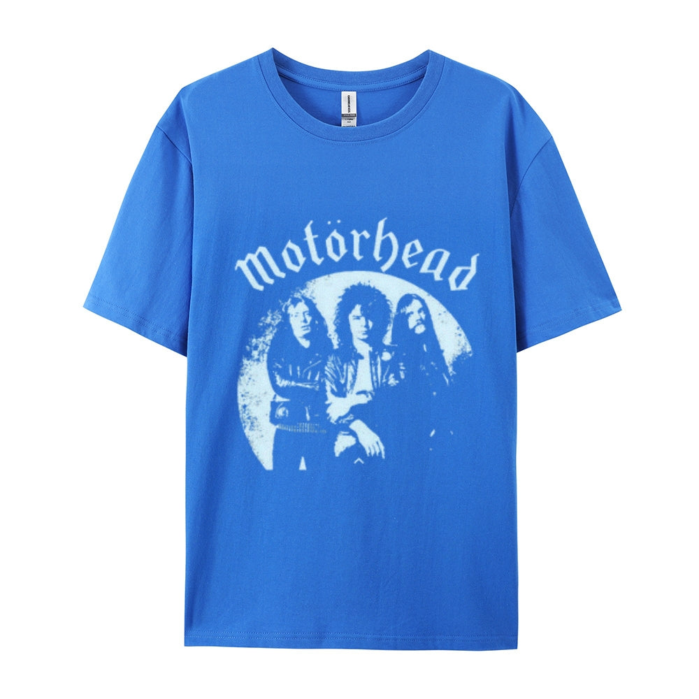 Mens Vintage The MotorHead Rock Band Print Cotton Short Sleeve Casual Graphic T-shirt