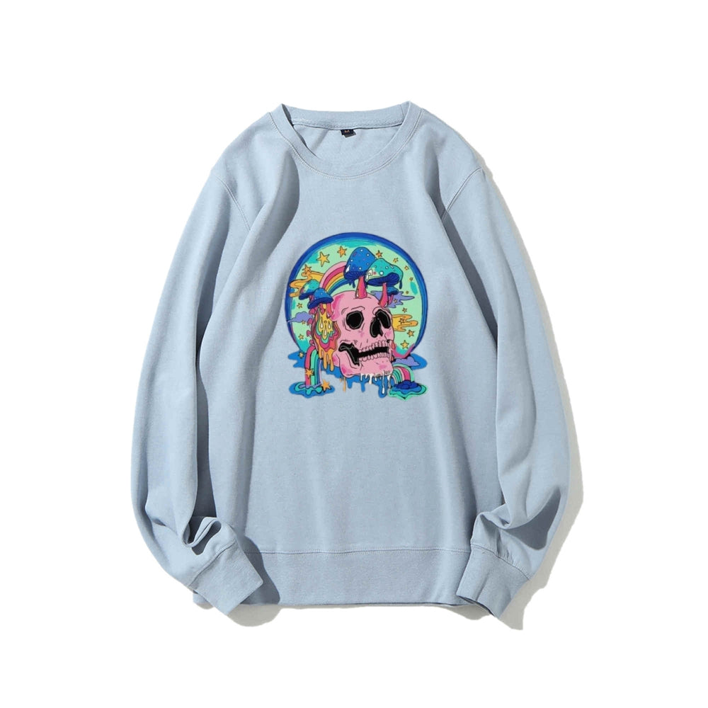 Mens Skull with Magic Mushroom Graphic Sweatshirts