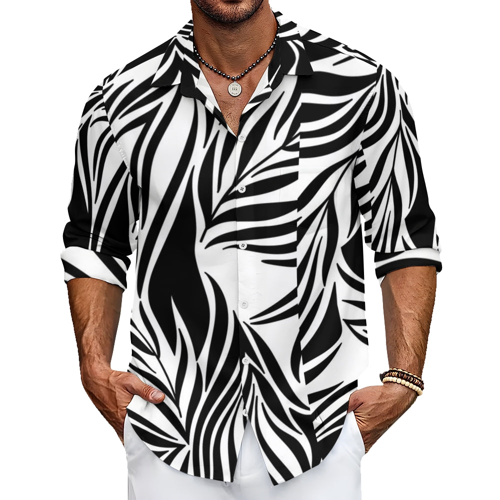 Mens Zebra Print Long Sleeve Shirt