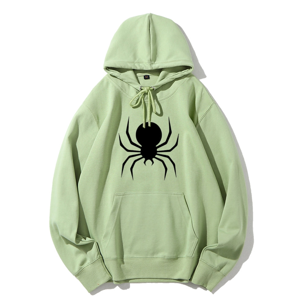 Mens Black Spider Graphic Hoodies