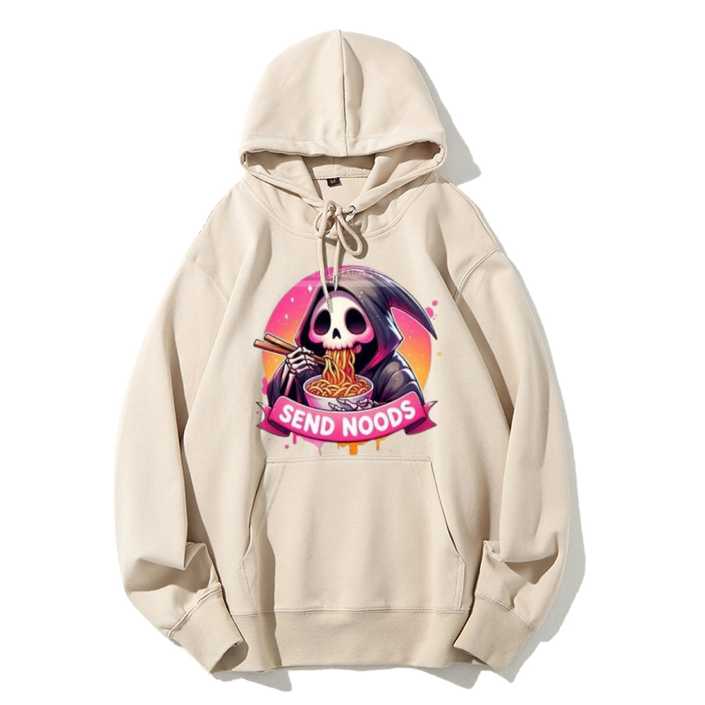 Women Cute Send Noodle Ghost Graphic Hoodies