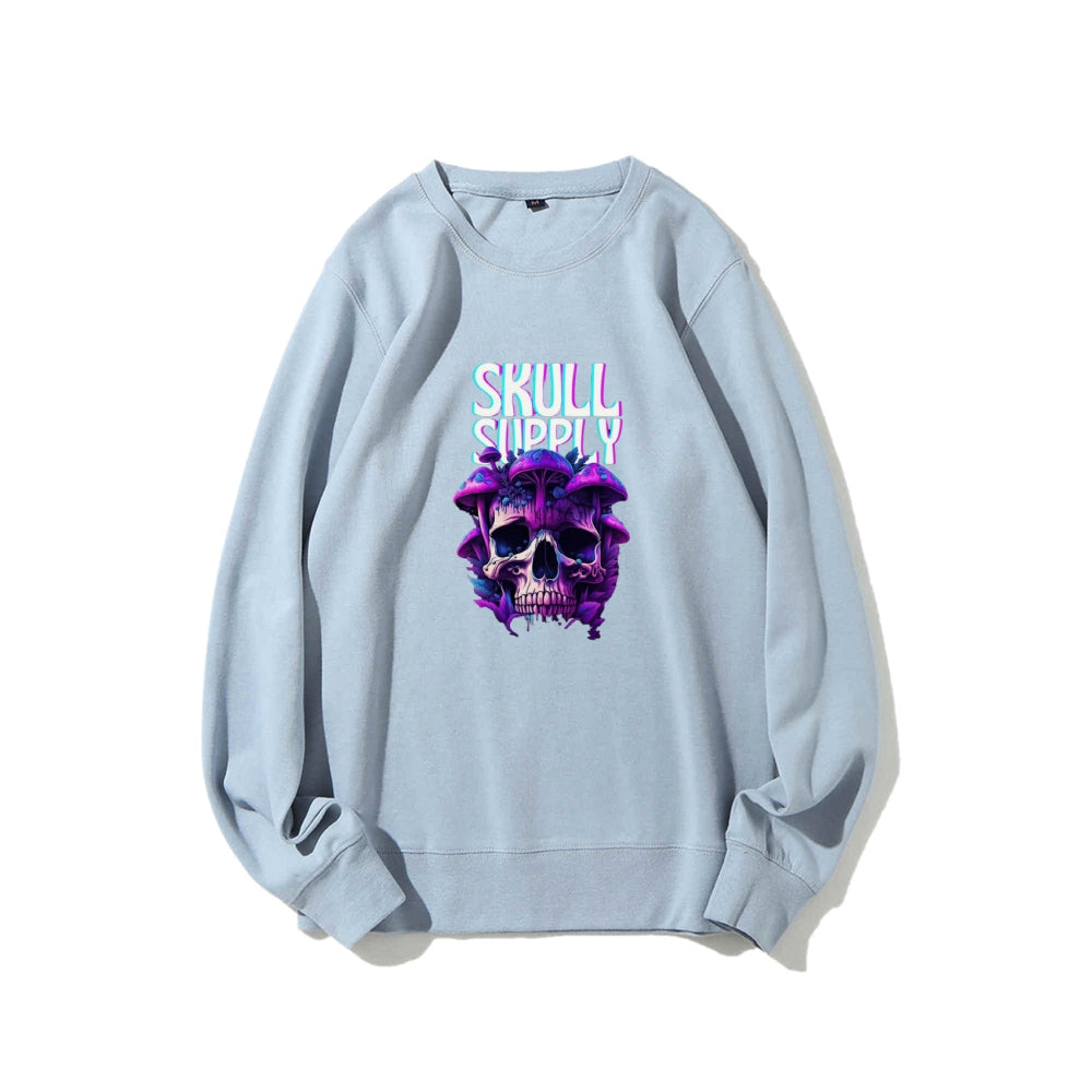 Mens Halloween Skull Supply Graphic Sweatshirts