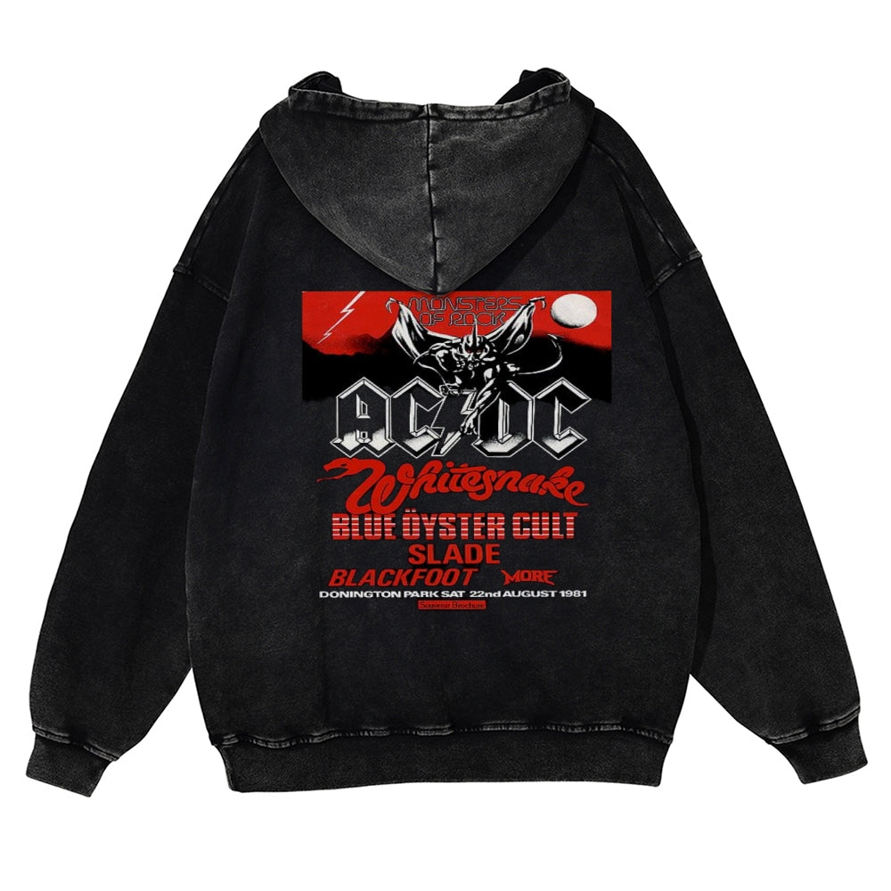 Mens Vintage ACDC Rock Band Hoodies