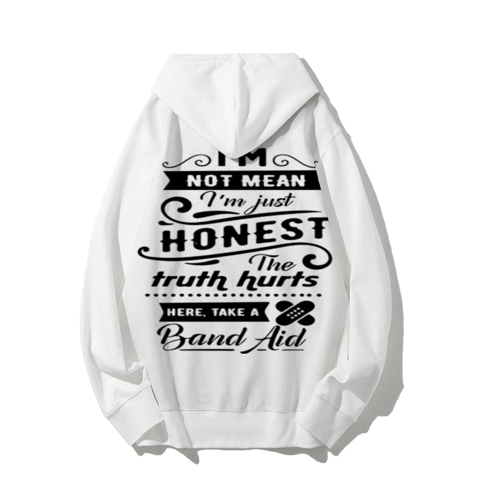 I'm Not Mean I'm Just Honest Funny Letter Graphic Pullover With Kangaroo Pocket Hoodies