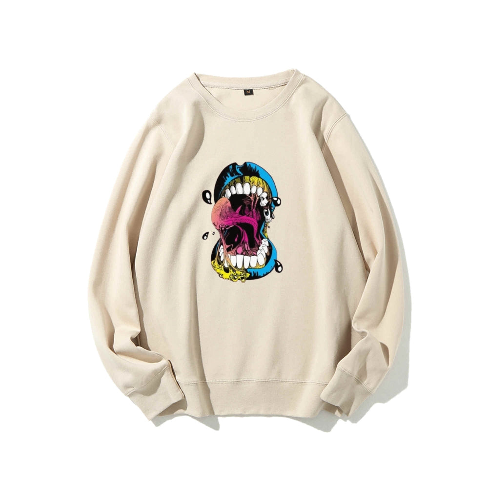 Mens Big Mouth Skull Graphic Sweatshirts