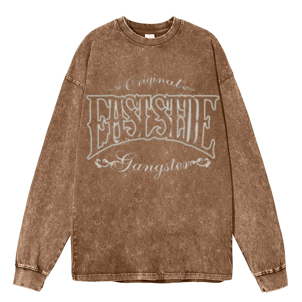 Oversized Vintage Washed Eastside Graphic Sweatshirt