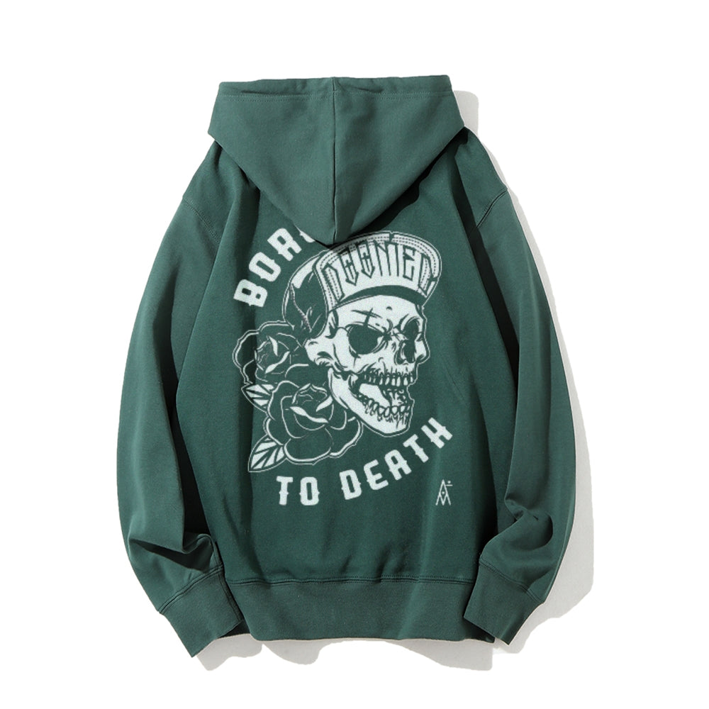 Mens BORED TO DEATH Skull Graphic Hoodies