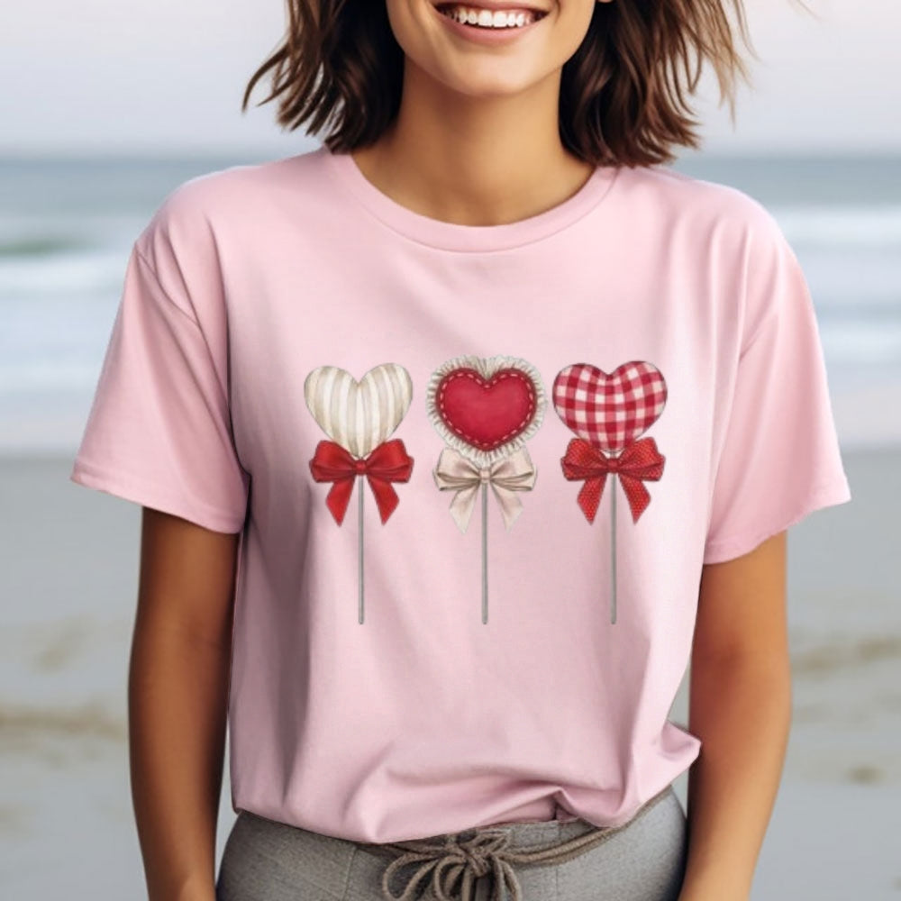 Women Happy Valentine's Day Print Graphic T-shirt