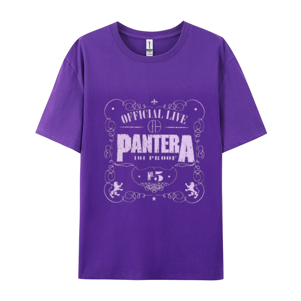 Mens Vintage The Pantera Rock Band Print Cotton Short Sleeve Casual Graphic T-shirt