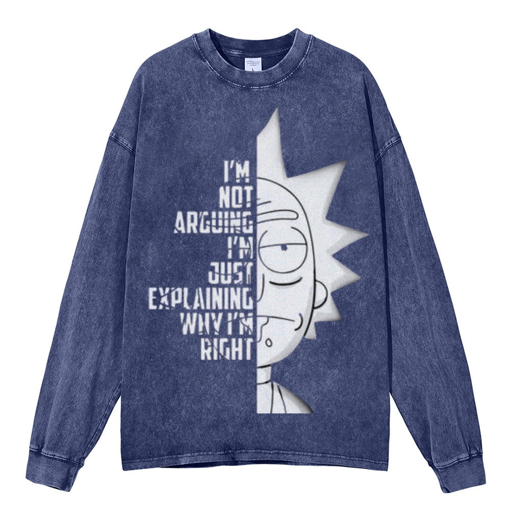 Oversized Vintage Washed I AM NOT ARGUING Graphic Sweatshirt