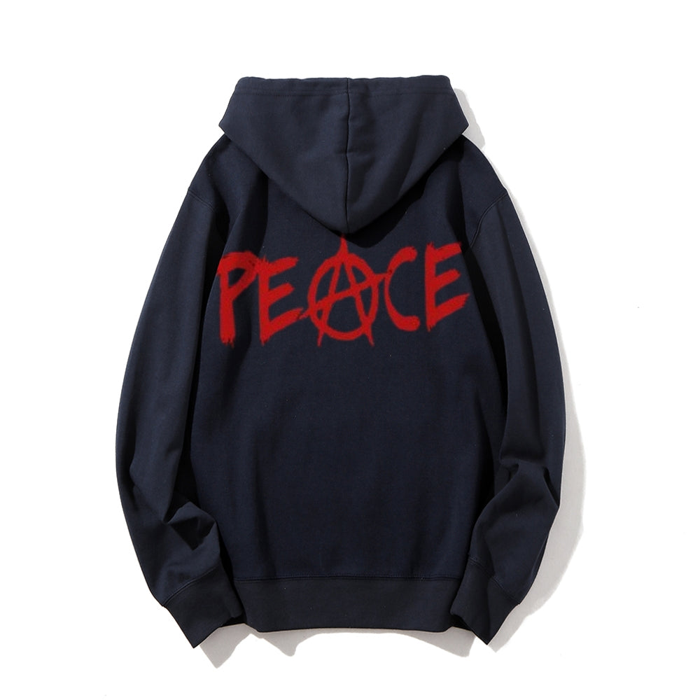 Mens Anarchy Peace Graphic Hoodies